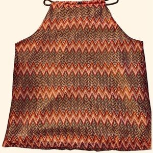 Rue 21 Woman’s Sleeveless High Halter Style Neckline Brown Woven Top XL